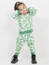Playday Palm Fleece Suit (White-Grass Green)