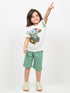 Little Tractor Cotton Short Set (White & Green)