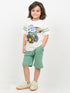 Little Tractor Cotton Short Set (White & Green)