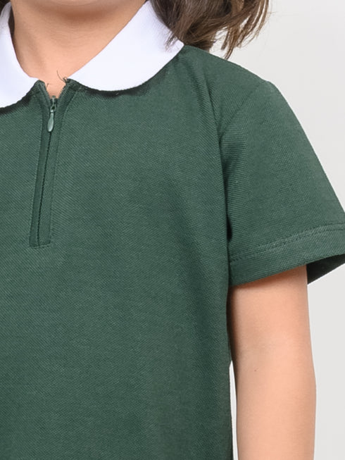 Classic Zip Polo Set (Dark Green)