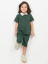 Classic Zip Polo Set (Dark Green)