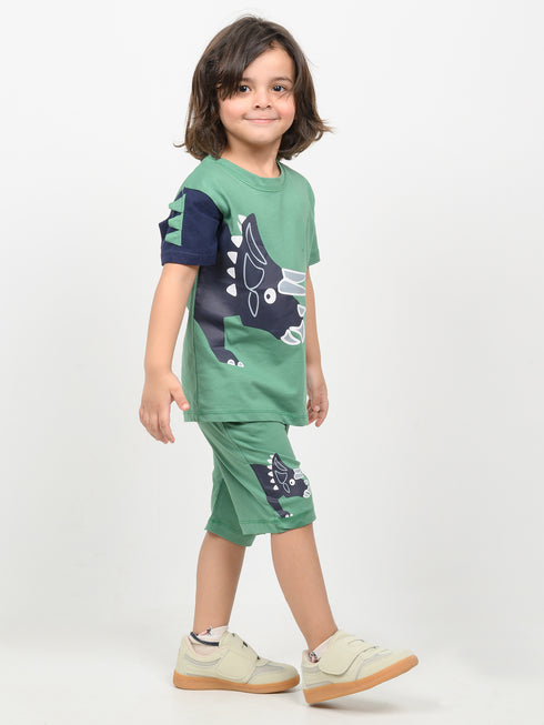 The Tri-Topia Adventure Cotton Short Set (Kelly Green)