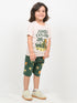 Jungle Explorer Cotton Short Set (Ivory & Dark Green)