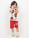 Spider Squad Cozy Cotton Short Set (Off-White & Red)