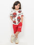 Spider Squad Cozy Cotton Short Set (Off-White & Red)