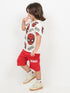 Spider Squad Cozy Cotton Short Set (Off-White & Red)