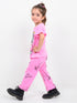 Frill Sleeves Bunny Themed Cotton Trouser Set (Candy Pink)