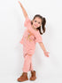 Frill Sleeves Bambi Themed Cotton Trouser Set (Peach)