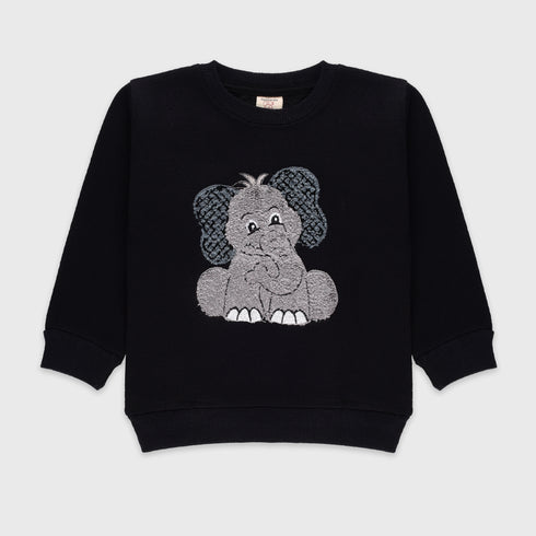 Elephant Fleece Sweatshirt (Black)