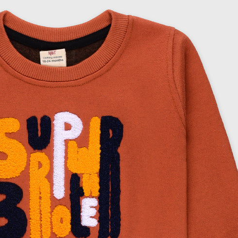 Towel Print Fleece Sweatshirt (Brown)