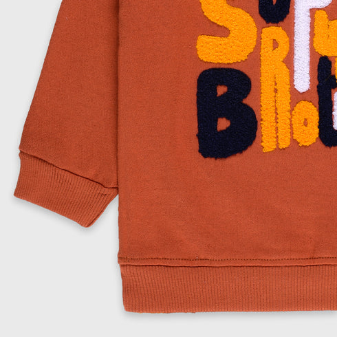 Towel Print Fleece Sweatshirt (Brown)