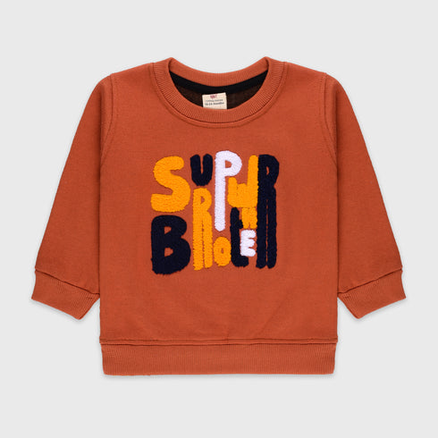 Towel Print Fleece Sweatshirt (Brown)