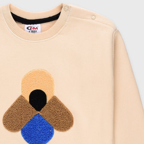 Towel Printed Fleece Sweatshirt (Cream)