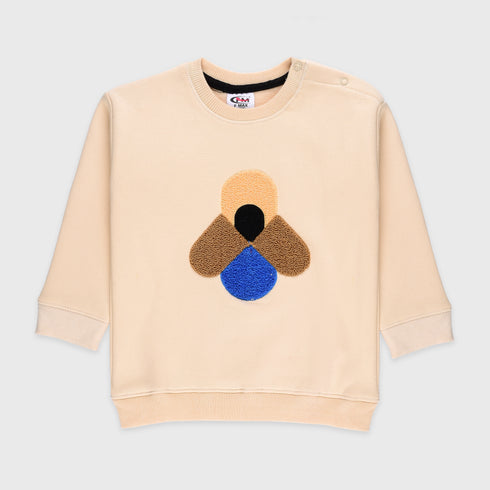 Towel Printed Fleece Sweatshirt (Cream)