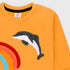 Dolphin Printed Fleece Sweatshirt (Yellow)