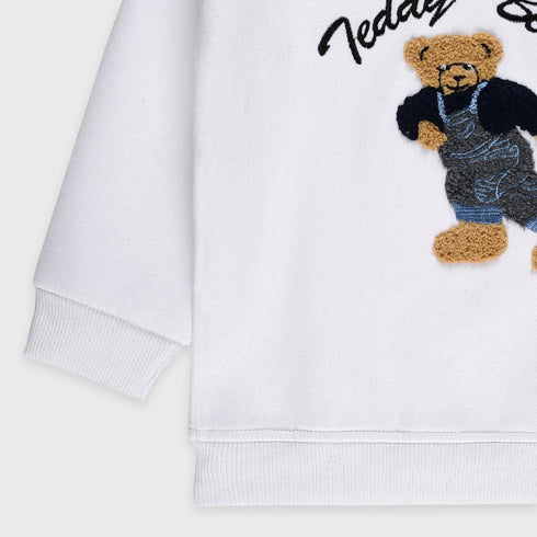 Teddy Bear Fleece Sweatshirt (White)