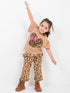 Frill Sleeves Minnie leopard Themed Cotton Trouser Set (Caramel Wild)