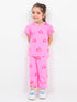 Frill Sleeves Minnie Themed Cotton Trouser Set (Pink)