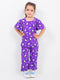 Frill Sleeves Penguin Themed Cotton Trouser (Frostberry Purple)