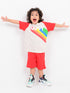 Always Be Happy Raglan Cotton Short Set (Cream-Red)