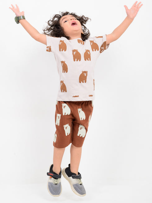 Bear Buddies Cotton Short Set (Teddy Brown)