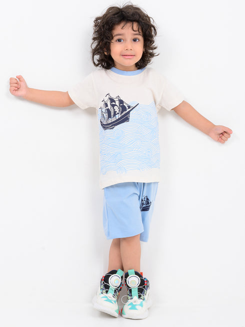 Captain Cool Cotton Short Set (Sail Blue)