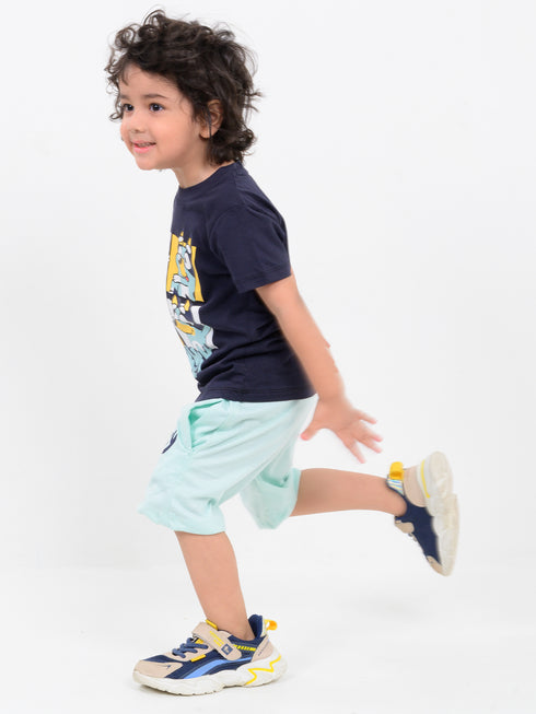 Bluey Vibe Adventure Cotton Short Set (Indigo & Ice Blue)