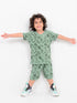 Mickey & Pluto Themed Cotton Short Set (Fern Green)