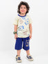 Hunny Buddy Cotton Short Set (Butter Yellow & Deep Blue)