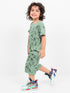 Mickey & Pluto Themed Cotton Short Set (Fern Green)