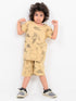 Dino Doodle Cotton Short Set (Safari Beige)