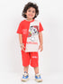 Woof Patrol Wear Cotton Short Set (Cherry Blaze)