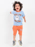 Jam Buddy Cotton Short Set (Blue & Orange)