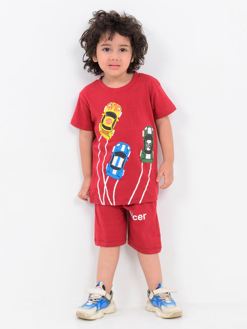 Little Champion Racer Cotton Short Set (Victory Red)