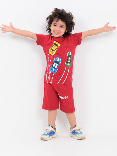 Little Champion Racer Cotton Short Set (Victory Red)