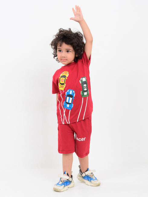 Little Champion Racer Cotton Short Set (Victory Red)
