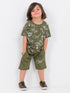 Oversized Dino Days Cotton Short Set (Dino Olive)