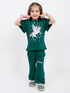 Unicorn Themed Cotton Trouser Set (Dark Green)