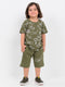 Oversized Dino Days Cotton Short Set (Dino Olive)