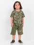 Oversized Dino Days Cotton Short Set (Dino Olive)