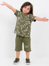 Oversized Dino Days Cotton Short Set (Dino Olive)