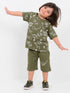 Oversized Dino Days Cotton Short Set (Dino Olive)