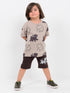 Oversized Safari Stomp Cotton Short Set (Mud & Mist)