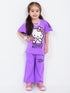 Hello Kitty Frill Sleeves Cotton Trouser Set (Purple)