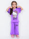 Hello Kitty Frill Sleeves Cotton Trouser Set (Purple)