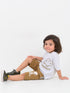 Oversized Little Snoopy Explorer Cotton Short Set (Ash Grey & Cocoa)