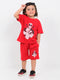 Oversized Deadpool Cotton Short Set (Blaze Red)
