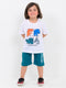 Oversized Rawsome Roar Cotton Short Set (Dino Icewave)