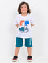 Oversized Rawsome Roar Cotton Short Set (Dino Icewave)