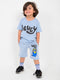 Oversized Bluey Themed Cotton Short Set (Blue)
